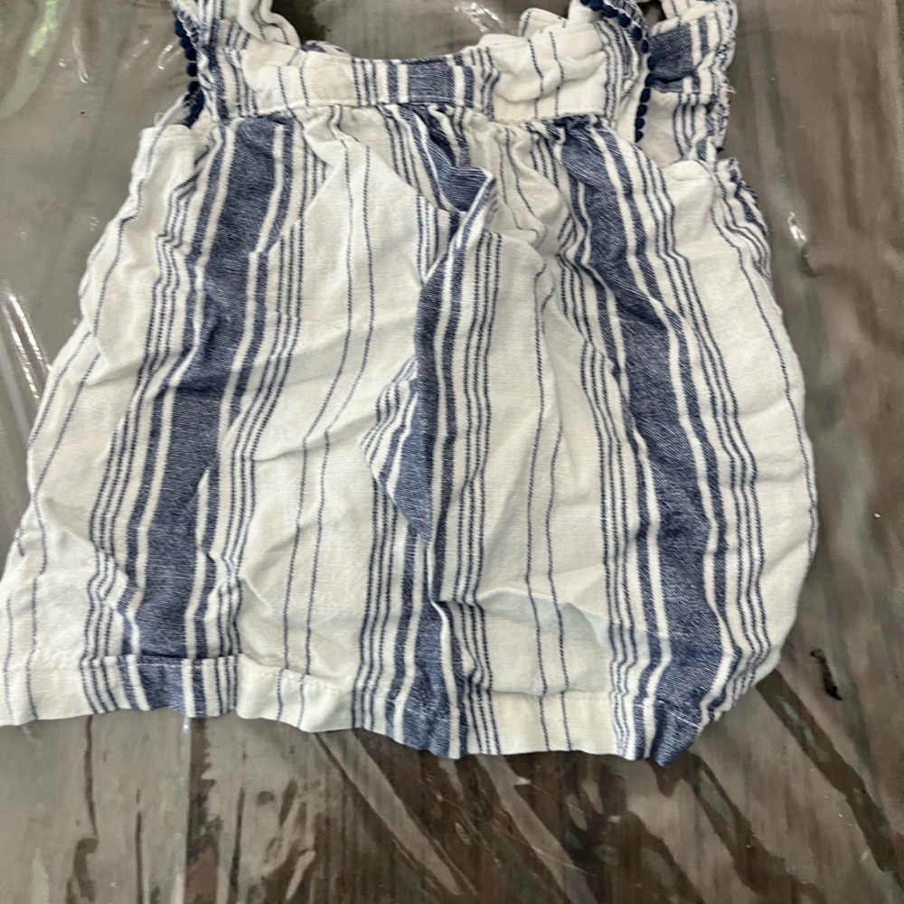 Carter's High Waist Blue and White Striped Romper